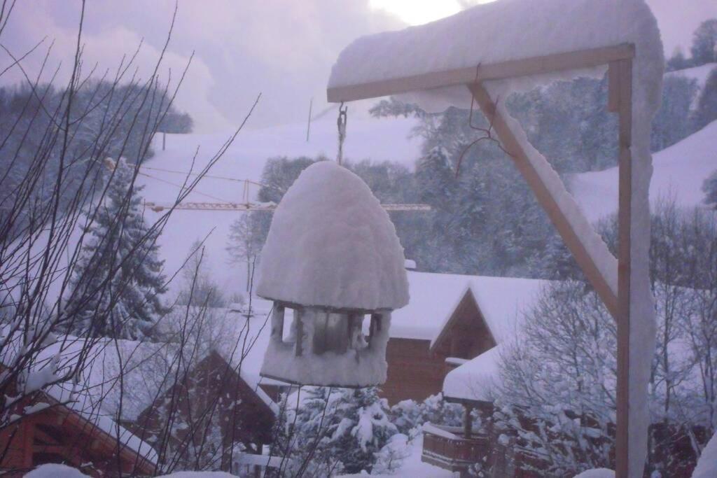 A4 Km De Megeve Tres Joli Studio Avec Jacuzzi ,Vue Sur Les Montagnes Au Calme Praz-sur-Arly Exterior photo